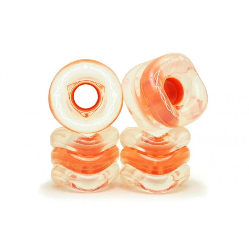 Shark Wheels CALIFORNIA ROLL (4er Set) 60mm/ 78a Clear Orange Core 3 Shark Wheels CALIFORNIA ROLL (4er Set) 60mm/ 78a Clear Orange Core