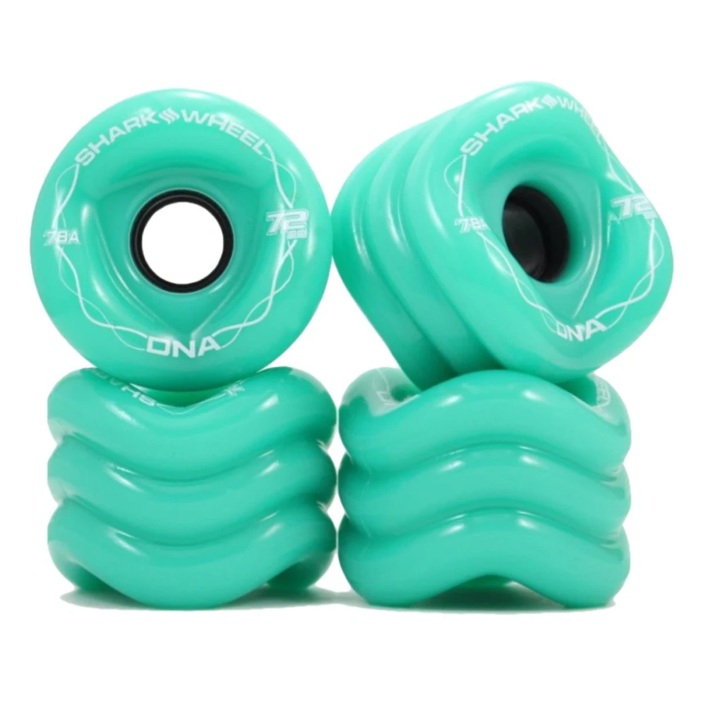 Shark Wheels DNA ROLL (4er Set) 72mm/78a Turquoise 3 Shark Wheels DNA ROLL (4er Set) 72mm/78a Turquoise