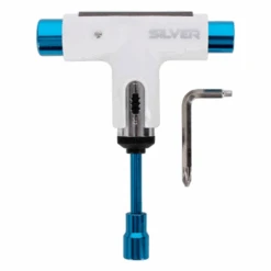 Silver Skate Longboard Tool White/Blue