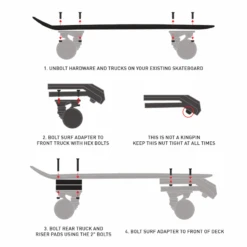 Waterborne Surfskate Achs Adapter Black -Skateboard Förderung waterborne surfskate achs adapter black4